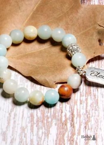 Boho Bracelet, Green Amazonite Blessed